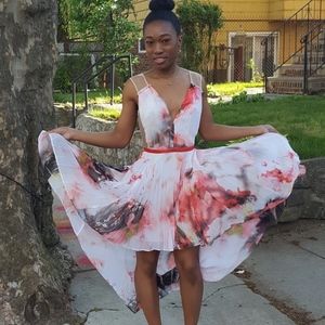 floral asymmetrical dress